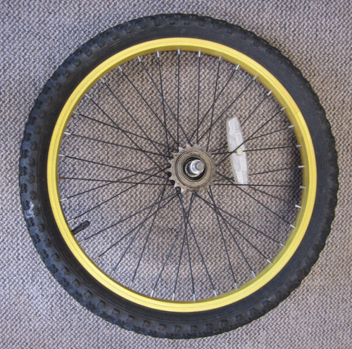 Bicycle rear yellow - bicycle, /